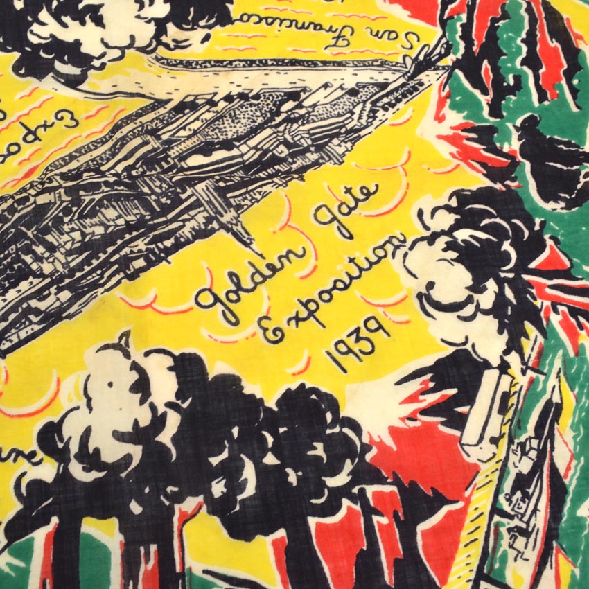 30's San Francisco World's Fair Advertising Bandana...