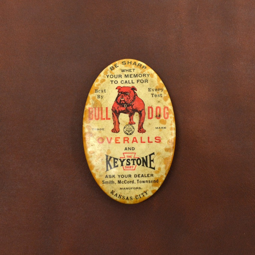 ~1940's BULLDOG OVERALLS Advertising Knife Sharpener...