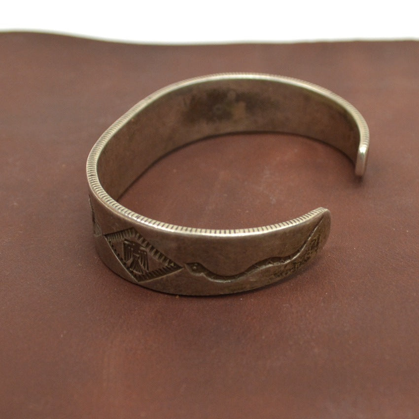 Early'' 1900's Navajo Swastika Ingot Silver Bangle...