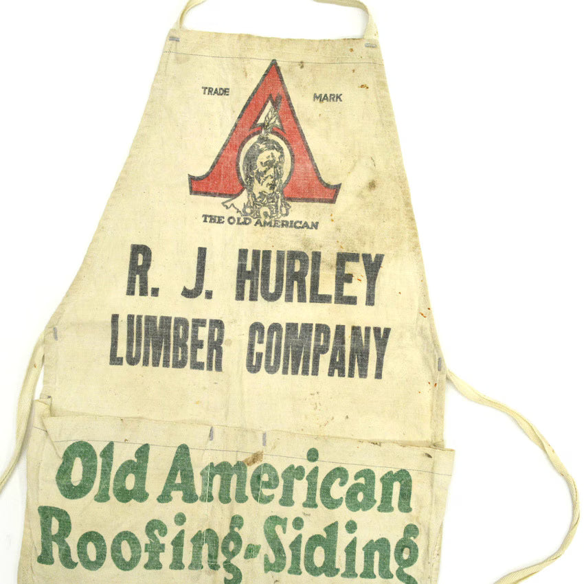 'THE OLD AMERICAN' Chief Indian Head Canvas Work Apron...