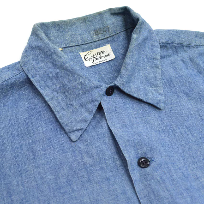 60's US Navy 'Custom Tailored' Chambray Shirt...