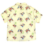60's Sportswear Black Print Italian Collar Aloha Shirt...