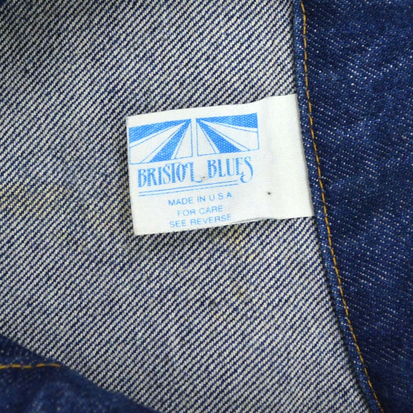 90's BRISTOL BLUES Painted Denim Vest, Cut-off... XXL