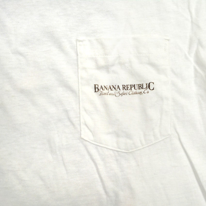80's Deadstock BANANA REPUBLIC Old Banana Republic Animal Print Pocket T-Shirt... S