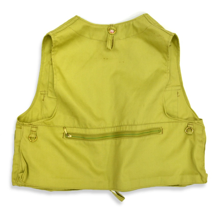 ~70's ideal fishing vest, lime green... M