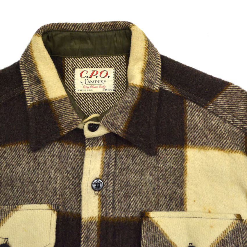 60's Deadstock CPO by CAMPUS Wool Shirt ... M