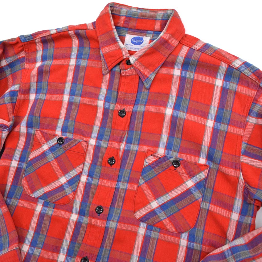 ~60's PILGRIM Flannel Shirt with Gusset... L