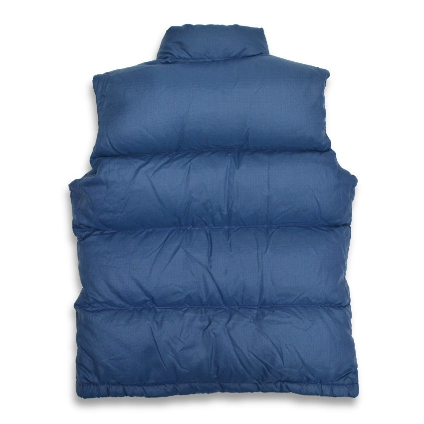80's THE NORTH FACE Brown Tag Down Vest Navy ... XS