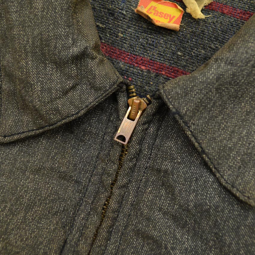 1950s- Casey Jones Black Chambray Work Jacket... 40