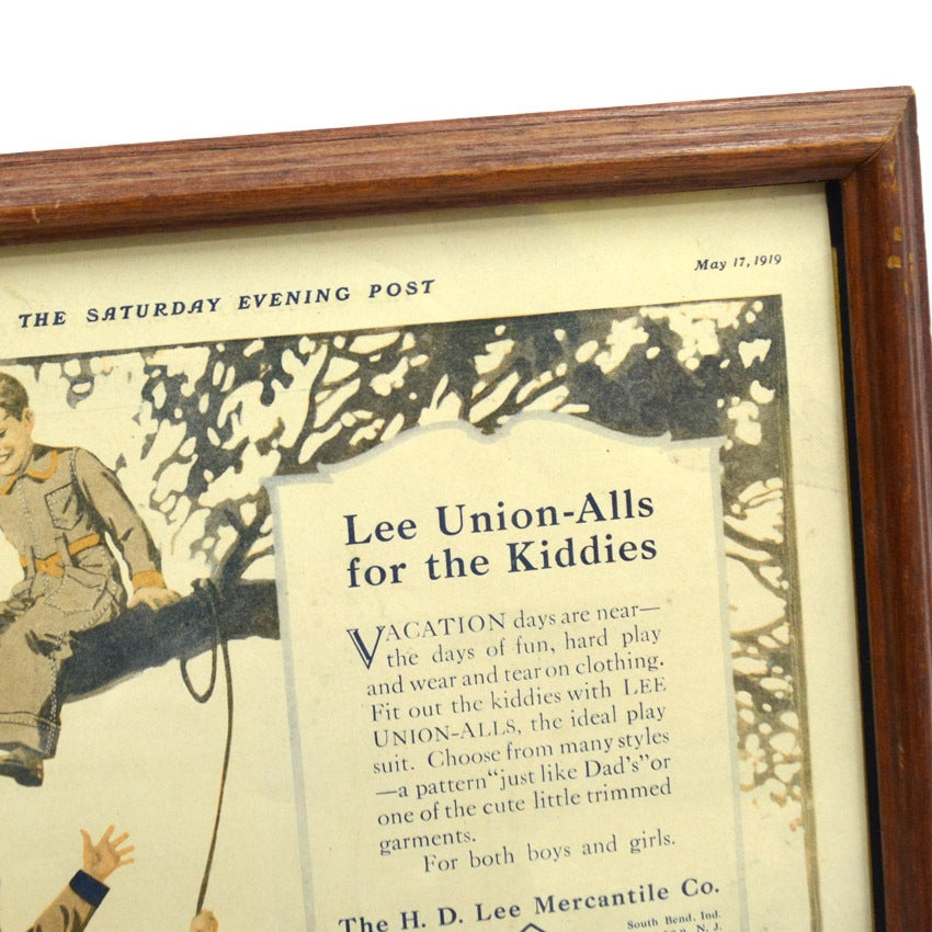 Old 1919's Lee Union-Alls Advertising wood Flamed ...