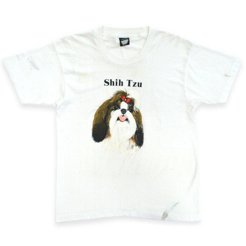 80's SCREEN STARS 'Shih Tzu' Shih Tzu dog print T-shirt... L
