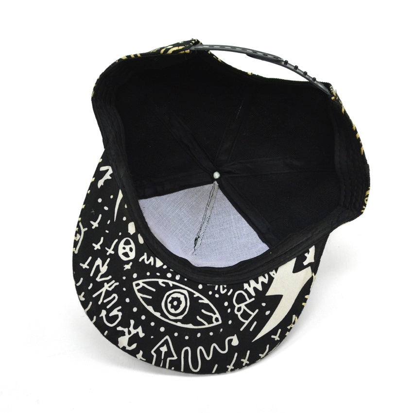 90's- YES NO EYE ART Glow-in-the-Dark Print Cap...