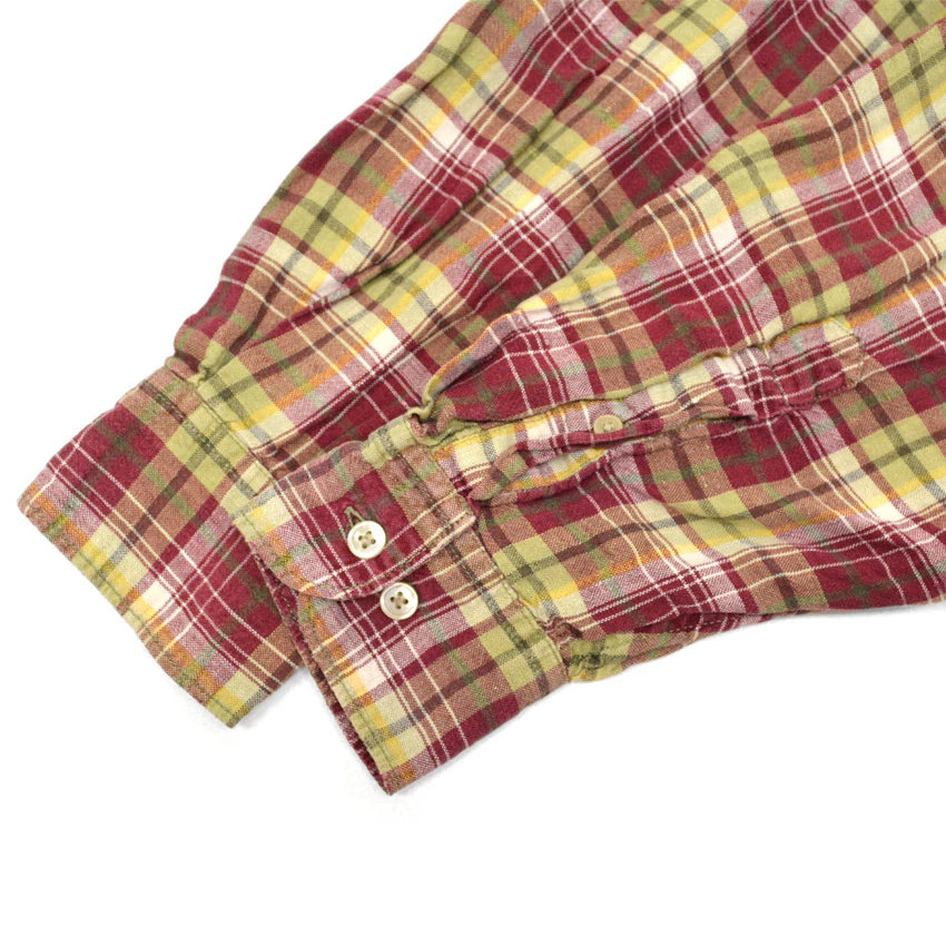 80's- BANANA REPUBLIC Irish Linen Check Shirt...