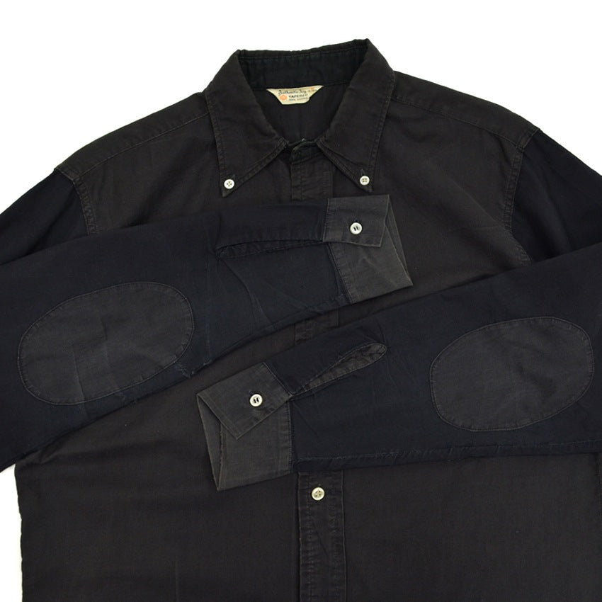 60's Authentic Ivy BLACK TWO TONE B/D SHIRT...M