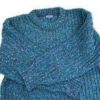 80s LAND'S END Irish-made marble-colored hand-knitted sweater...