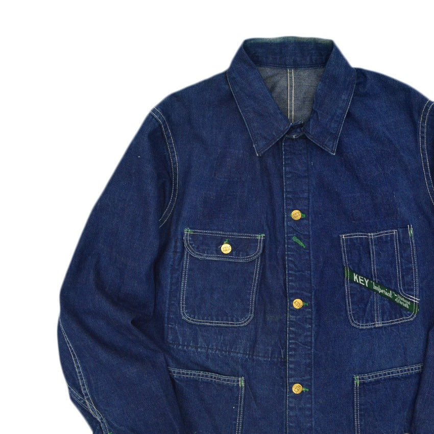 50's~ KEY Imperial DENIM COVERALL... Fits like 38