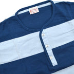 ~60's Deadstock TOWNCRAFT Penneys Border HENLEY NECK T-SHIRT...M