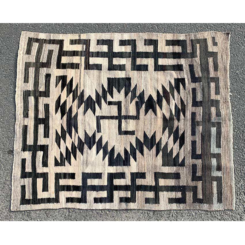 Circa 1920's Early Navajo Rug Whirling Logs Swastika 3...