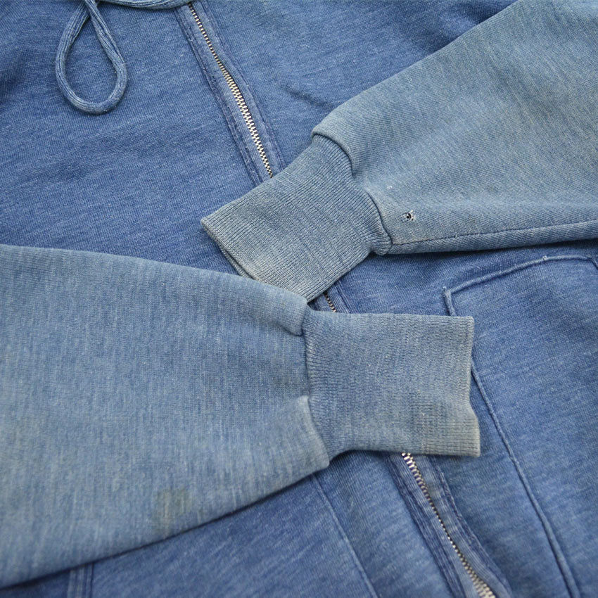 ~70's Faded Color Sweat Zip Up Hoodie with Separate Pockets...