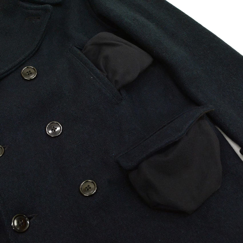 ~40's Julmor Black Wool Double Breasted Coat...