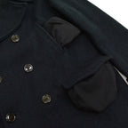 ~40's Julmor Black Wool Double Breasted Coat...
