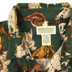 1980's BANANA REPUBLIC SAFARI & TRAVEL DOG PRINT SHIRT ... M