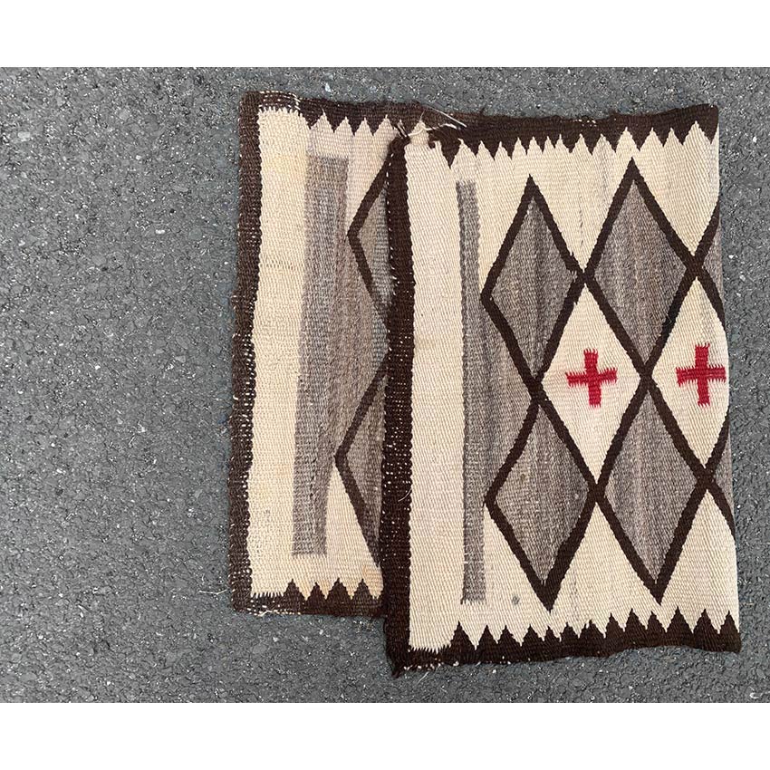 c.1920's Navajo Rug Diamond Cross Pattern...