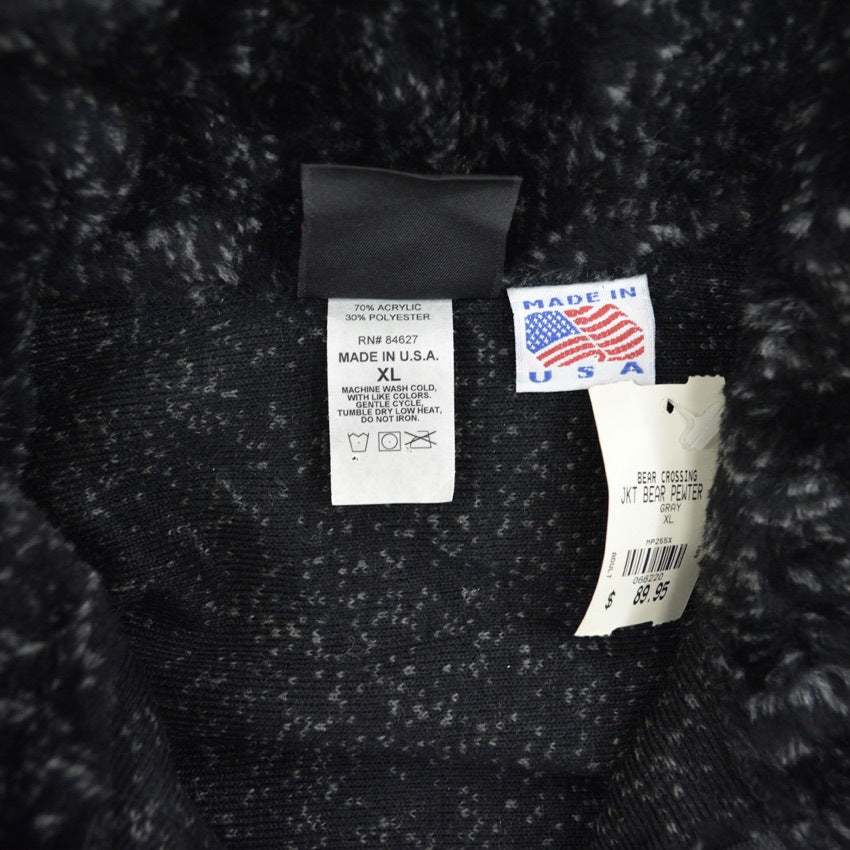 ~2000's DEADSTOCK MAZMANIA BEAR BLACK & PEWTER FLEECE JACKET...XL