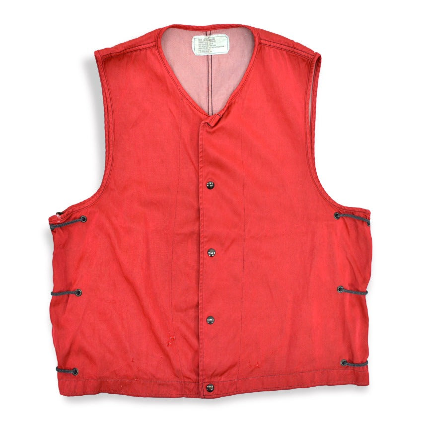 1960's USNAVY FLIGHT DECK CREW VEST RED...L/XL