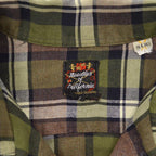 ~1960's Needles California GREEN & BLACK PLAID RAYON SHIRT...L
