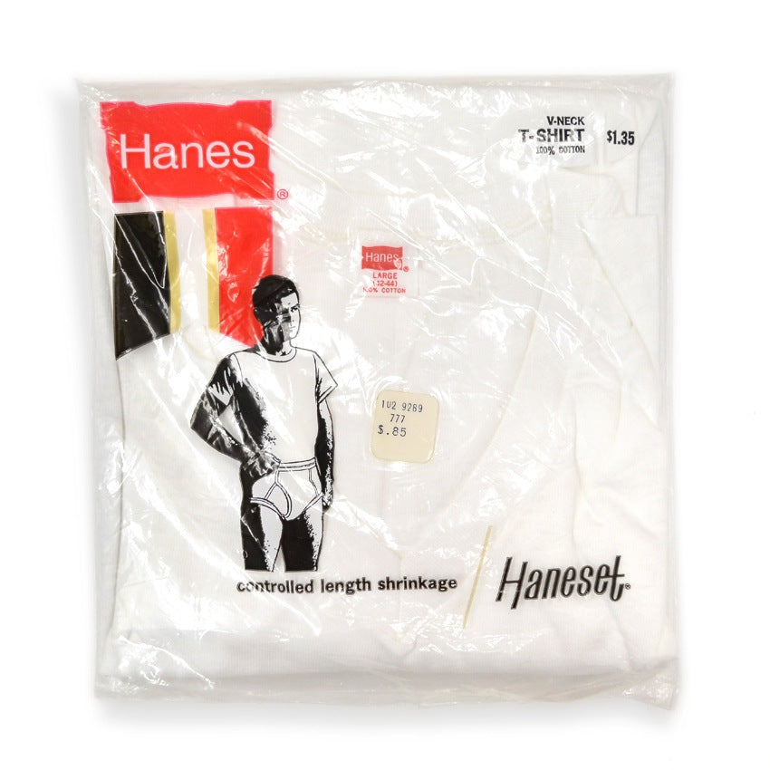 ~1970's Deadstock Hanes V-Neck T-shirts...L