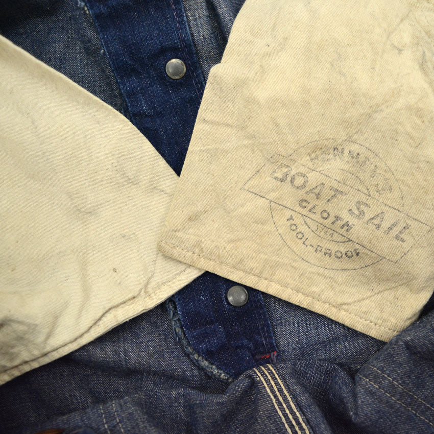 1940's~ PAYDAY JC PENNEY CO DENIM OVERALL DARK... W39
