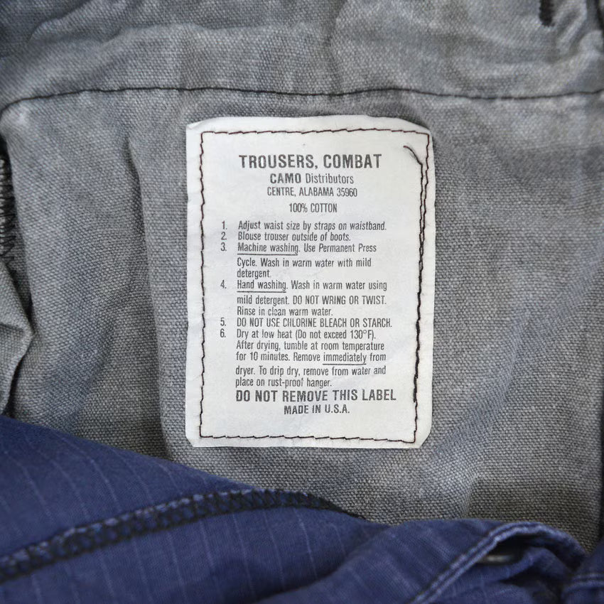 1980's CAMO Distributors Jungle Fatigue Pants Navy... MS