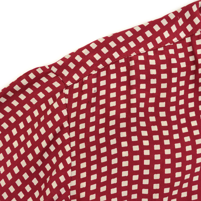 1960's〜 Deora Square Dots Rayon S/S Shirt Blood ... 40