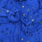 1990's CHICO'S DESIGN Kanji PRINT LINEN SHIRT...