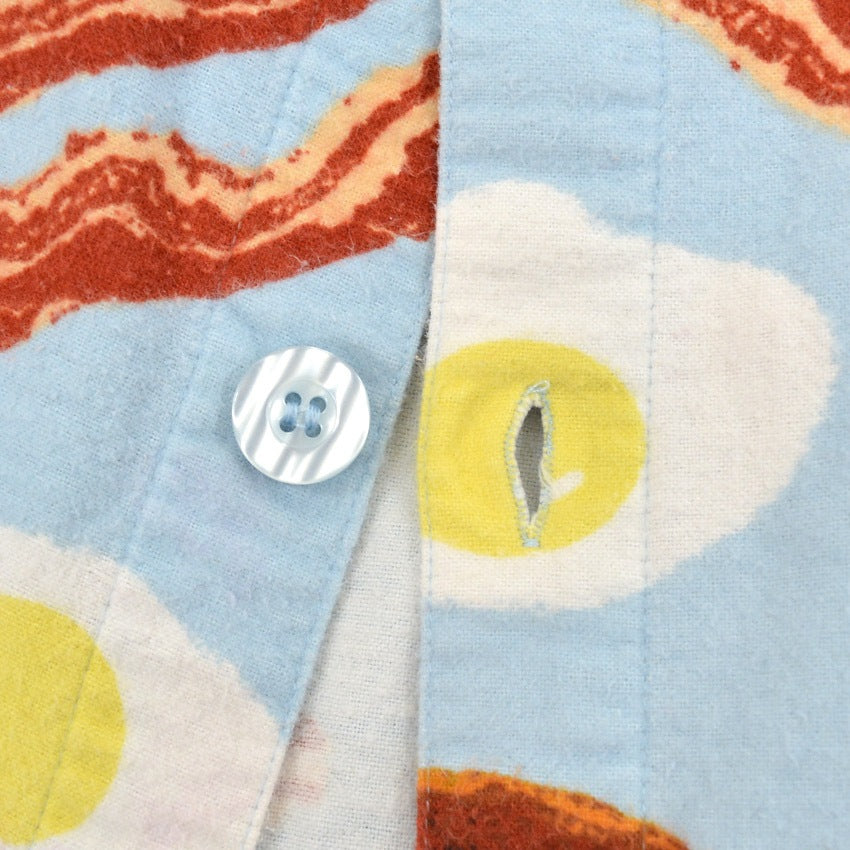1990's~ BREAKFAST FLANNEL PAJAMA SHIRT...