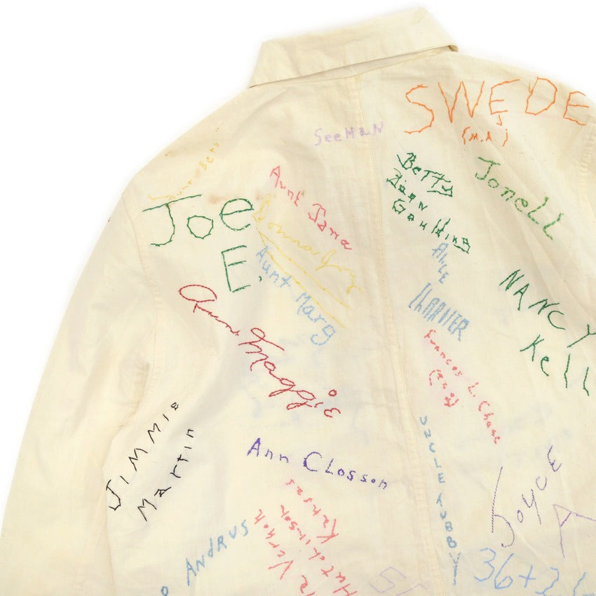 1930's~ SEWN SIGNATURES MEMORIAL JACKET...