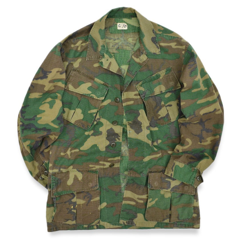1960s US ARMY ERDL JUNGLE FATIGUE JACKET Brown Leaf ... SR