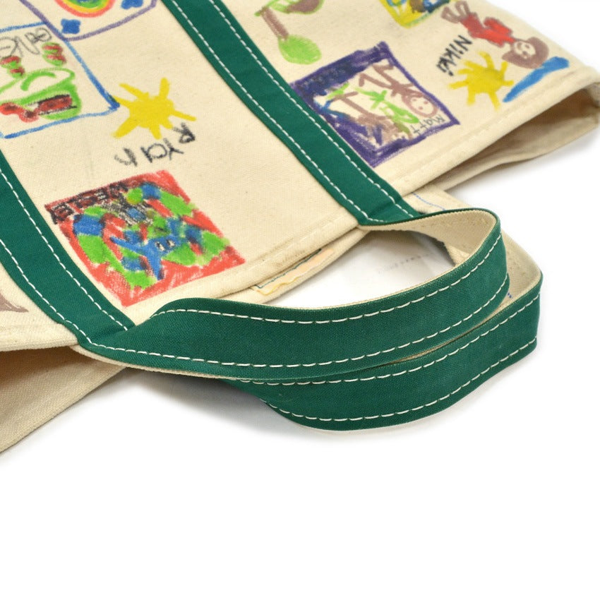 1980's L.L.BEAN ART PAINT BOAT AND TOTE GREEN ... LARGE