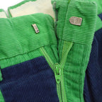 1970's GREEN NAVY PATCHWORK CORDUROY PANTS... W33 L30