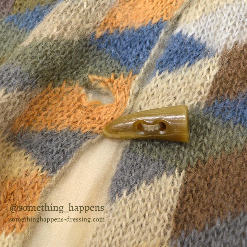 ~1990's MULTI COLOR MOHAIR SHAWL COLLAR JACKET...
