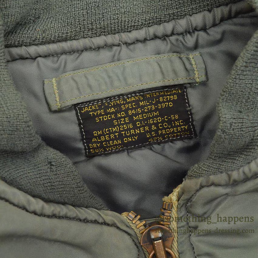 1950's USAF MA-1 FLIGHT JACKET ALBERT TURNER & CO., INC. ... MEDIUM
