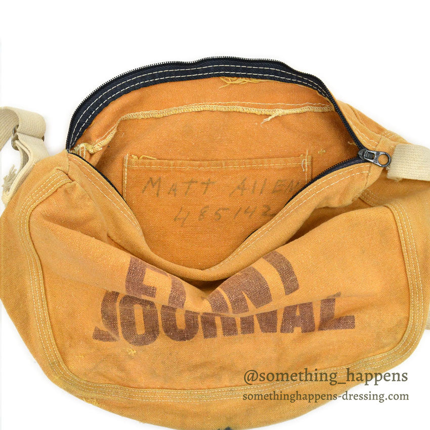 〜1970's FLINT JOURNAL CANVAS NEWS PAPER BAG ...