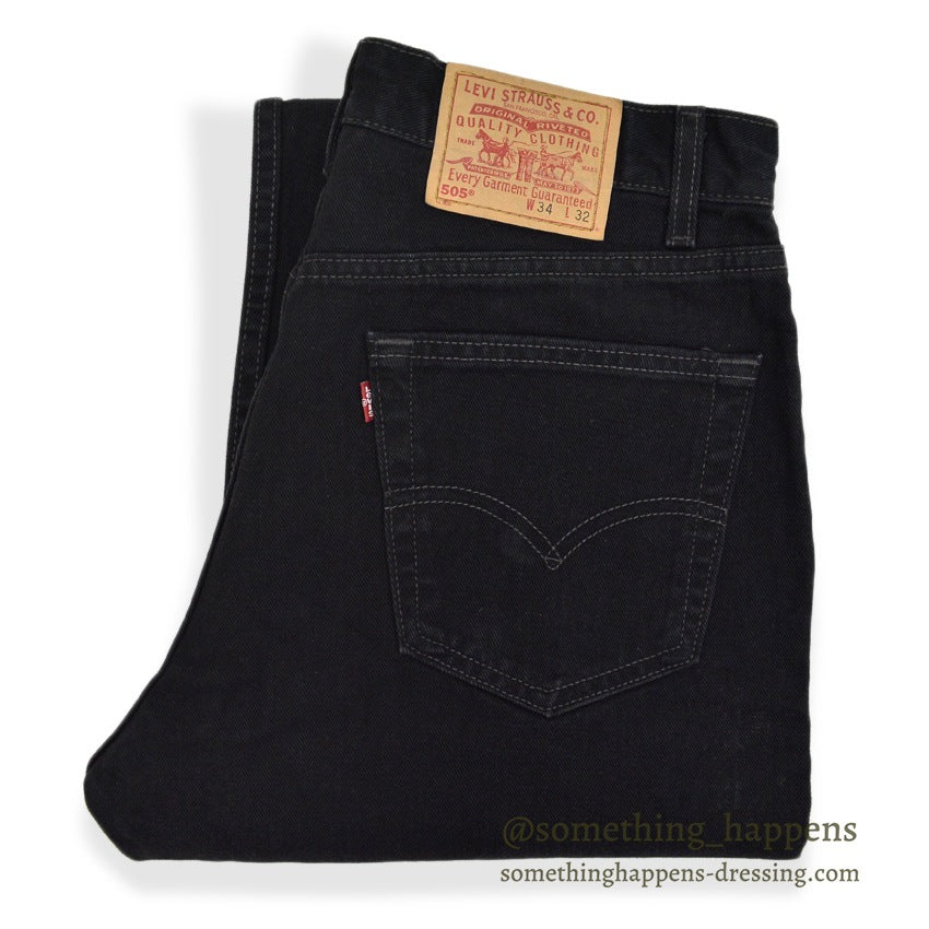 2000's Levi's 505 BLACK DENIM PANTS Made in USA... W34 L32