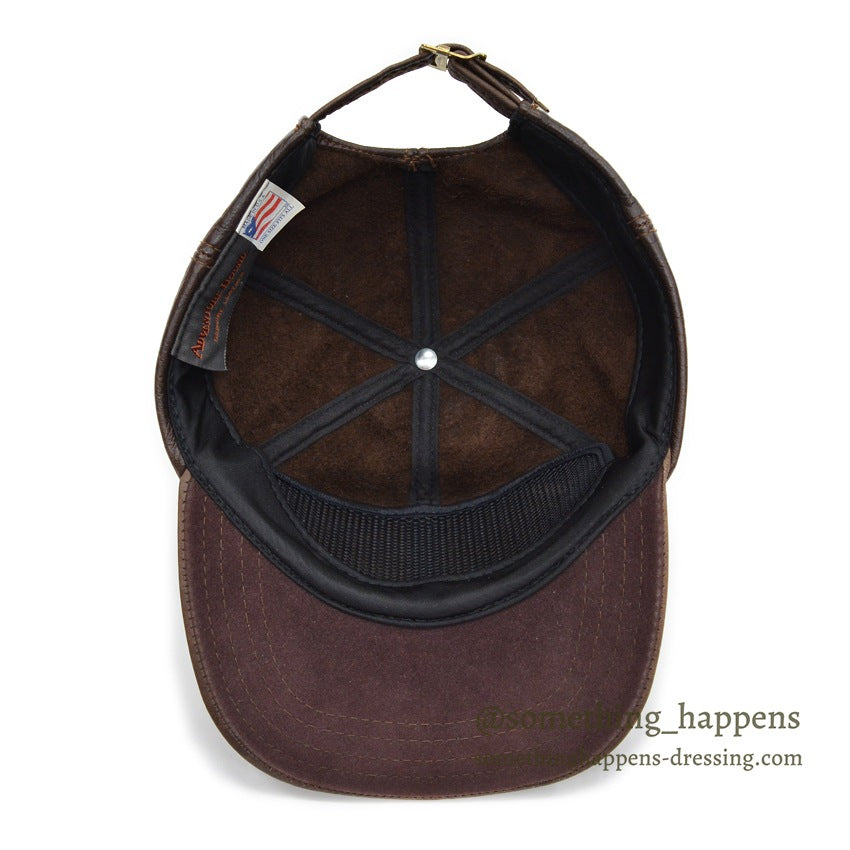 1980's ADVENTURE BOUND DARK BROWN LEATHER CAP...