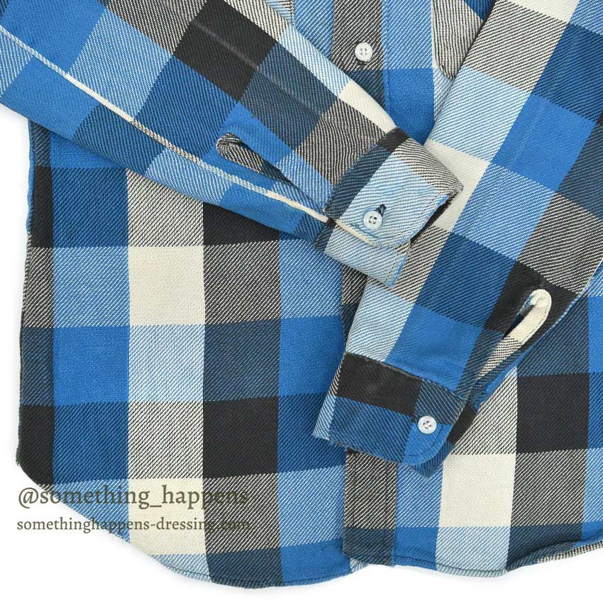 1970's BIGYANK BLOCK PLAID FLANNEL SHIRT... M