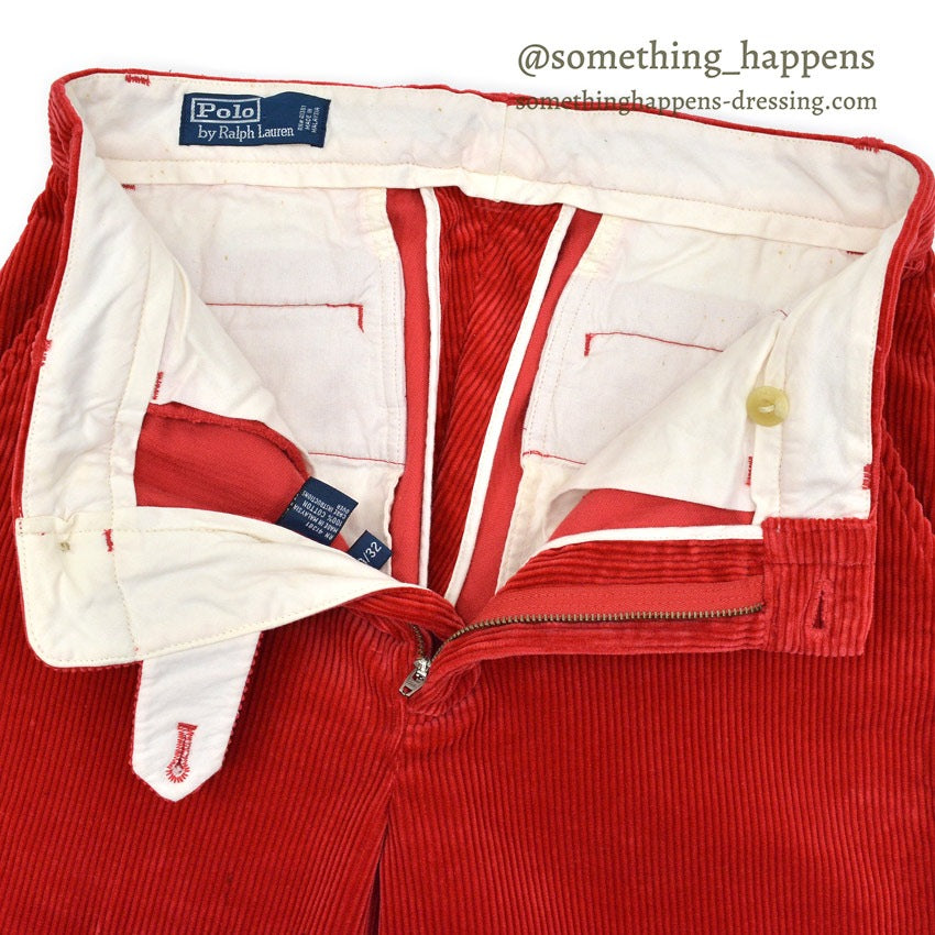 POLO by RALPH LAUREN RED CORDUROY SLACKS... W32 L28