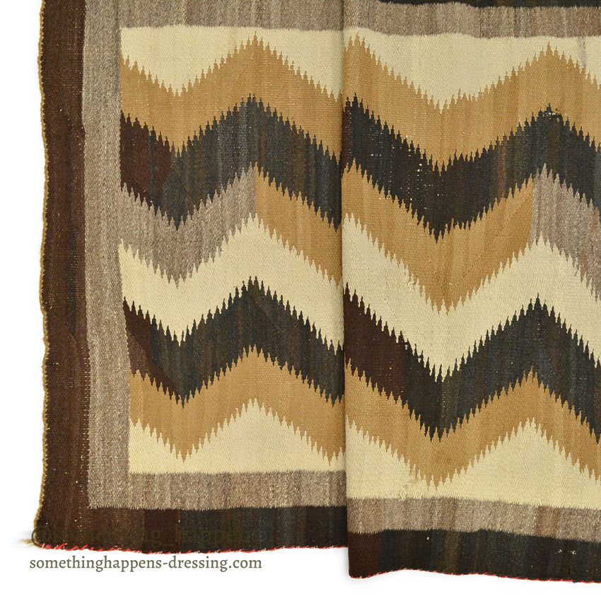 c.1940's NAVAJO RUG ZIGZAG LIGHTNING PATTERN... 163cm×110cm