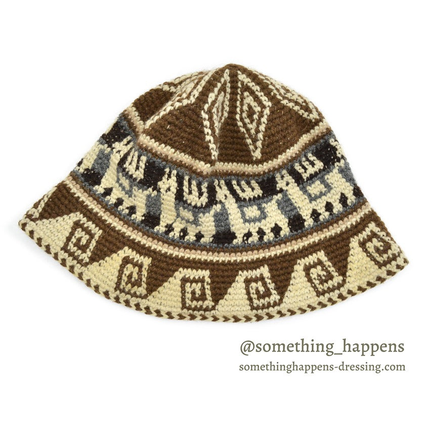 OLD ALPACA PATTERN KNIT HAT ...