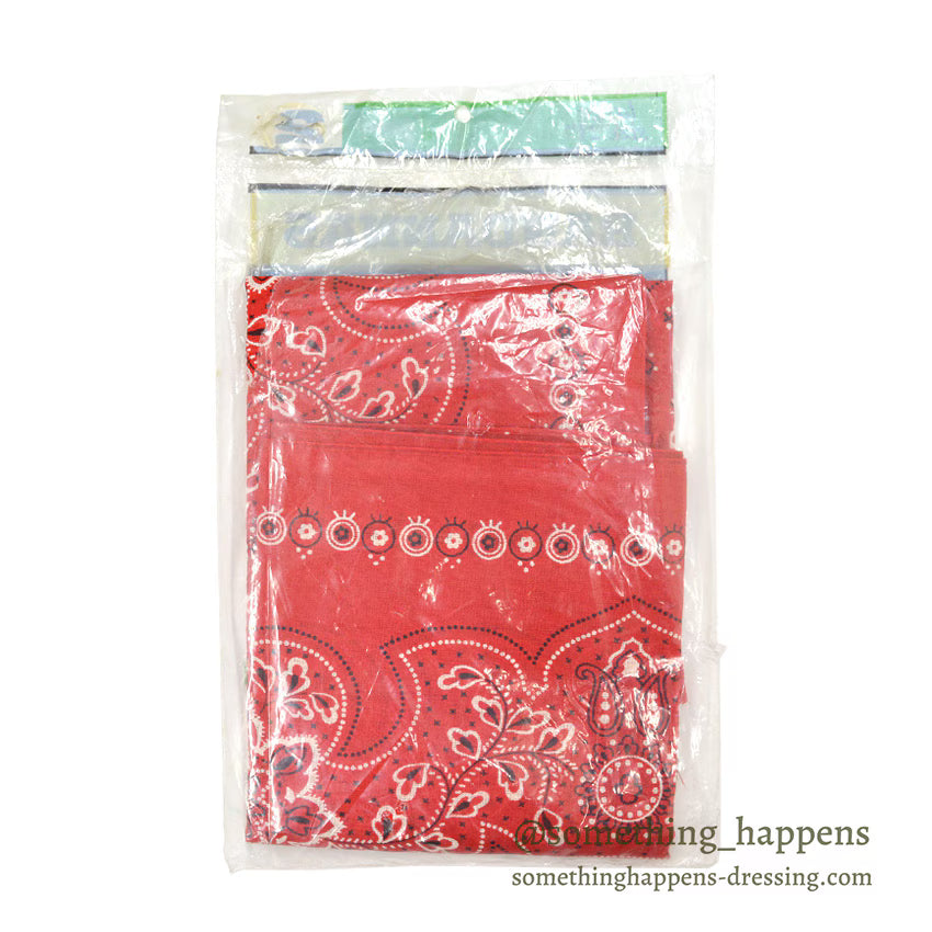1960s DEADSTOCK ELEPHANT BRAND BANDANA RED ORIGINAL PACKAGE ... 2 pieces
